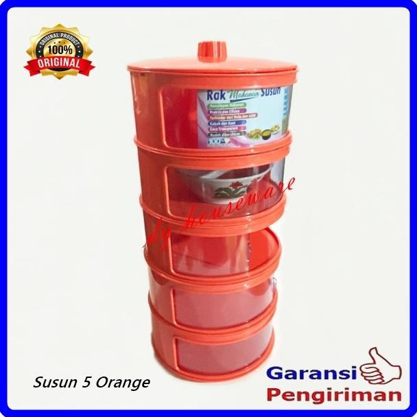 Tudung Saji Rak Piring Susun 5 Susun Plastik ABS Tebal Warna Warni