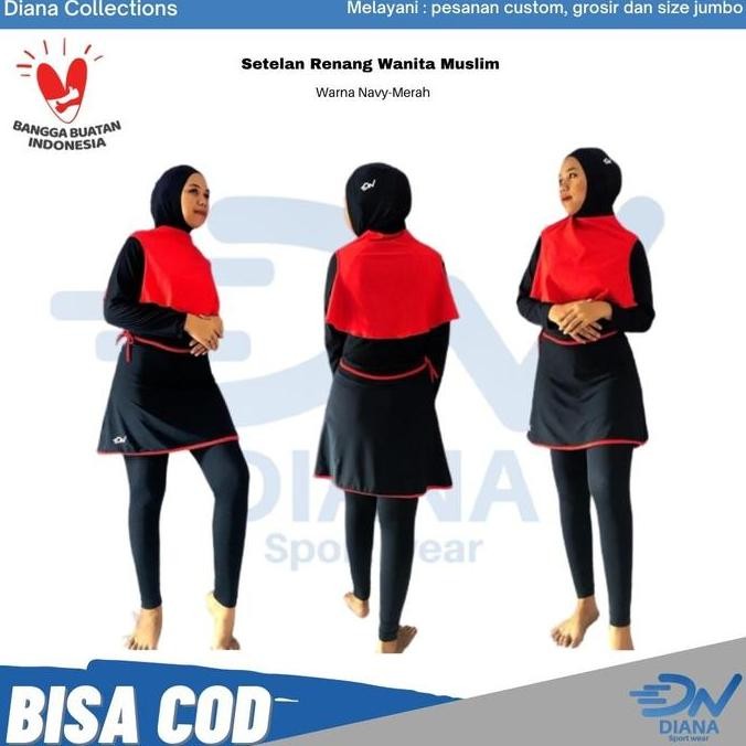 Baju Renang Muslim Jumbo/Baju Renang Muslim Wanita/Pakaian Renang Muslim/Kerudung Renang/Set Baju Re