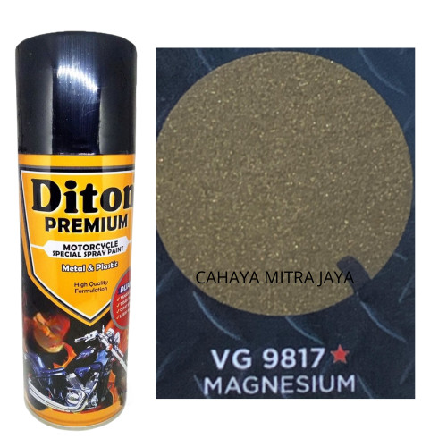 Pilox Diton Premium Magnesium VG 9817 Cat Semprot 400cc Warna Abu-Abu Metalik Doff