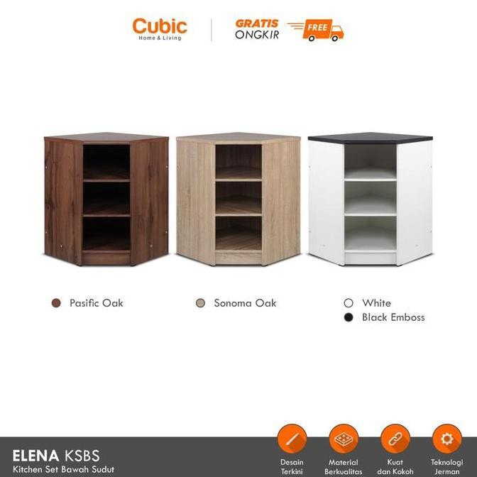 Cubic Kitchen Set Sudut Minimalis / Lemari Bawah Dapur / Elena Ksbs
