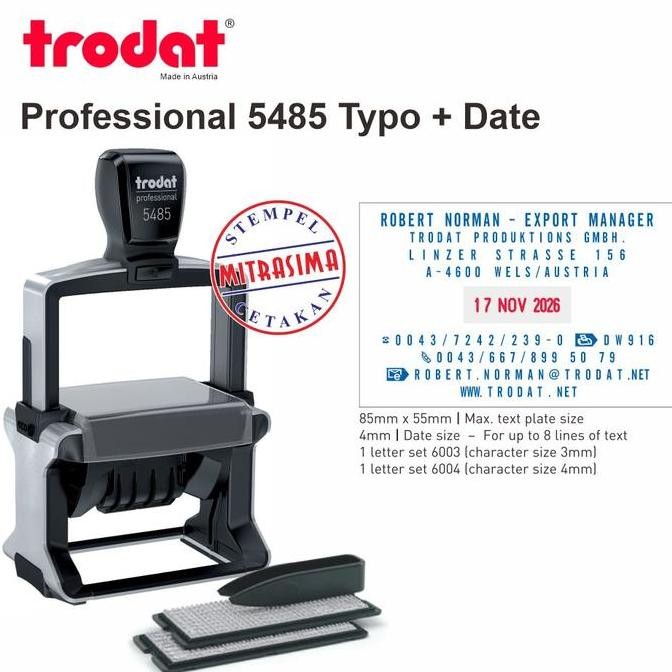 

Stempel Trodat 5485 - Professional Typo Bentuk Persegi Pakai Tanggal