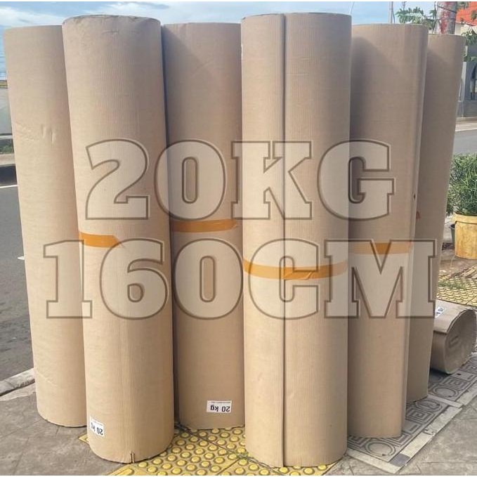 

TERBARU - Karton Lembar / Single Face 160cm x 20 kg (Per Roll @20kg)