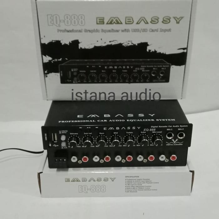 Parametrik Pre amp EMBASSY EQ-888 Bluetooth USB SD +adaptor Embassy