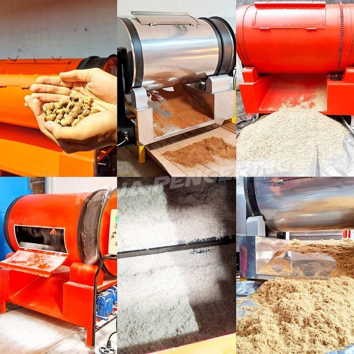 ATS Mesin Pengering Padi Jagung Serbuk Gula Semut Kapasitas 150 kg Tipe Rotary Drum Statis dengan Pe