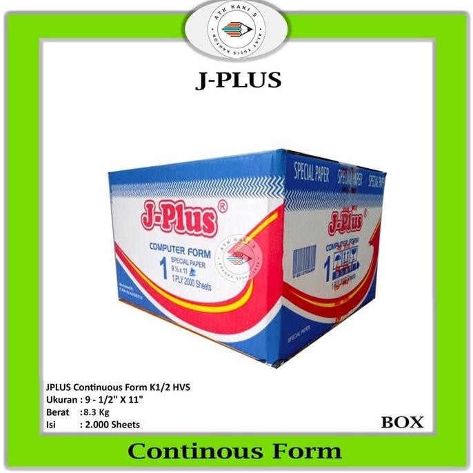 

TERMURAH - Continous Form 91/2 x 11 1 Ply ( K1 Jplus ) HVS / Kertas Komputer