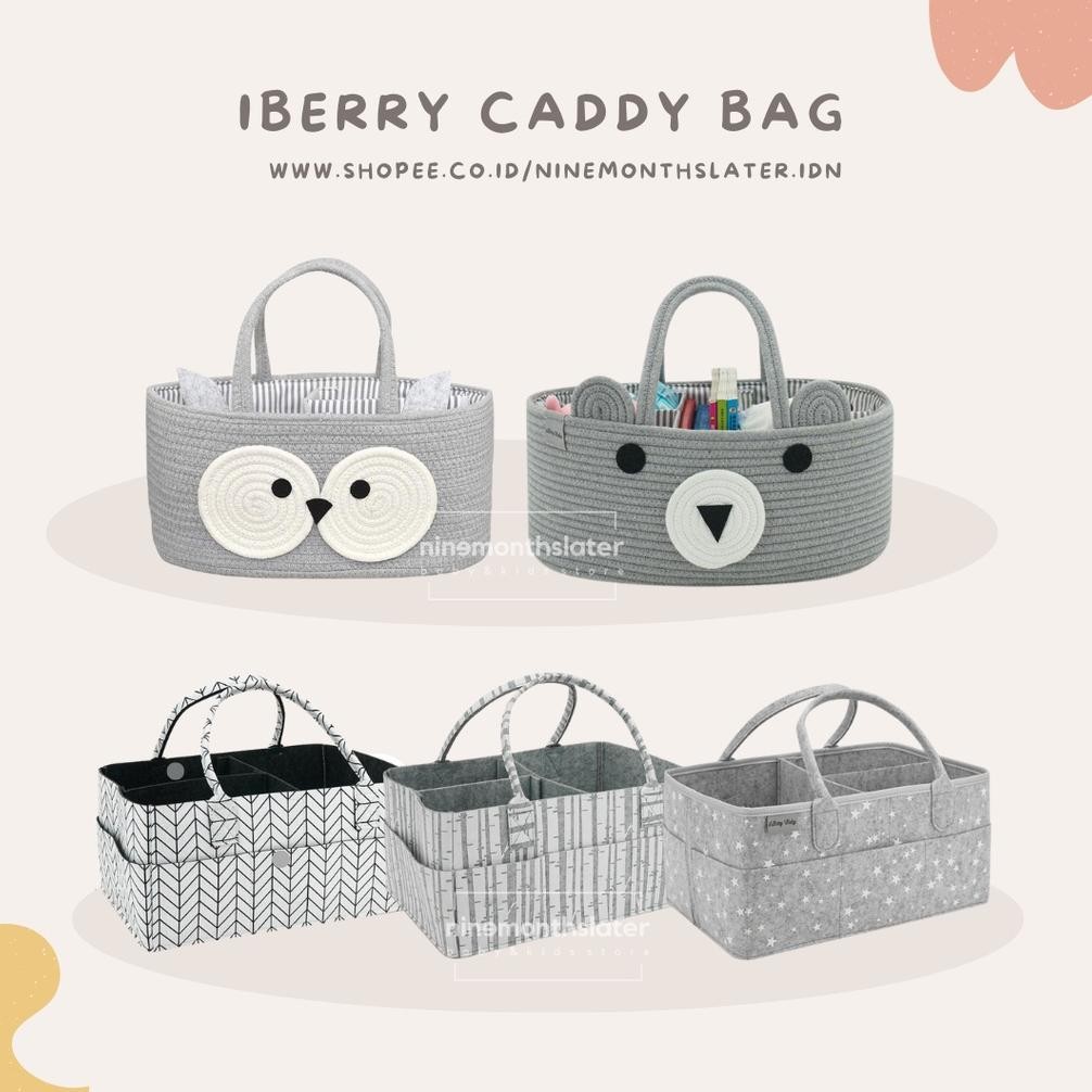 Terlaris Iberry My Size Multipurpose Caddy Bag Dengan Tutup Diaper Tas Stroller Organizer Baby Perle