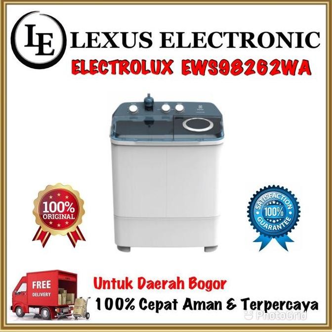 TERMURAH - ELCTROLUX MESIN CUCI 2 TABUNG 8KG | EWS98262WA | 98262WA | EWS 98262
