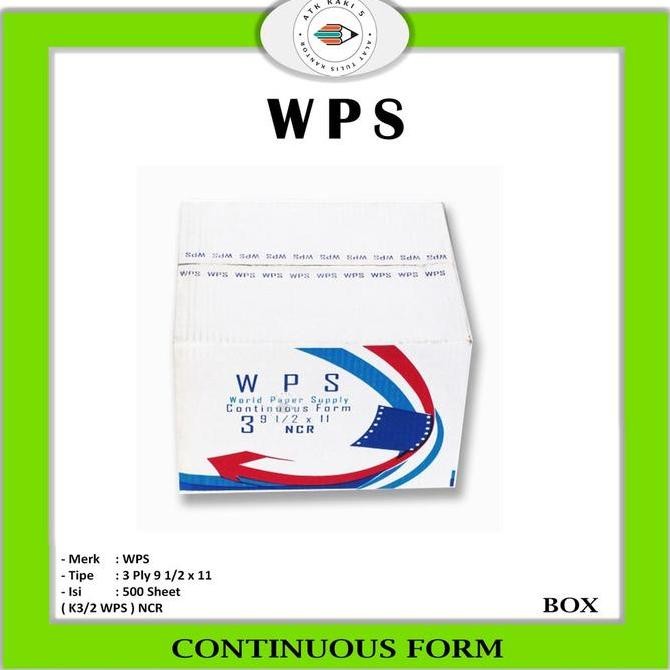 

TERBARU - WPS Continous Form 91/2 x 11 3 Ply ( K3/2 WPS ) NCR