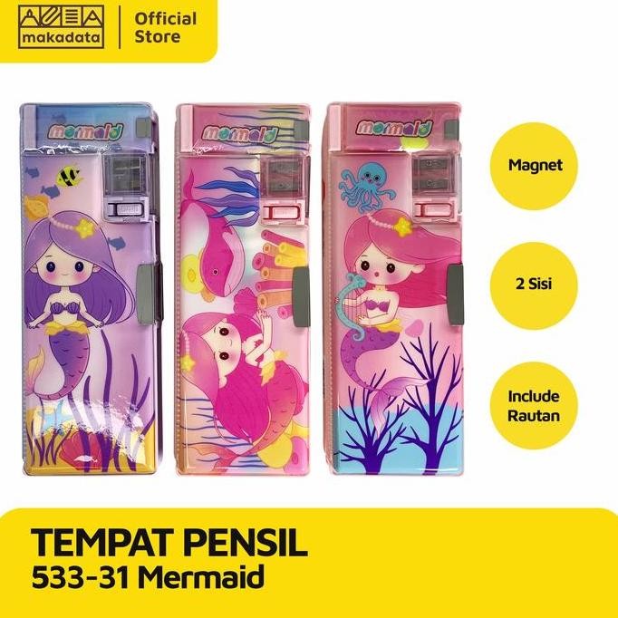 

Pencil Case | Tempat Pensil Magnet Motif Mermaid 533-31 (1 Pcs) Murah