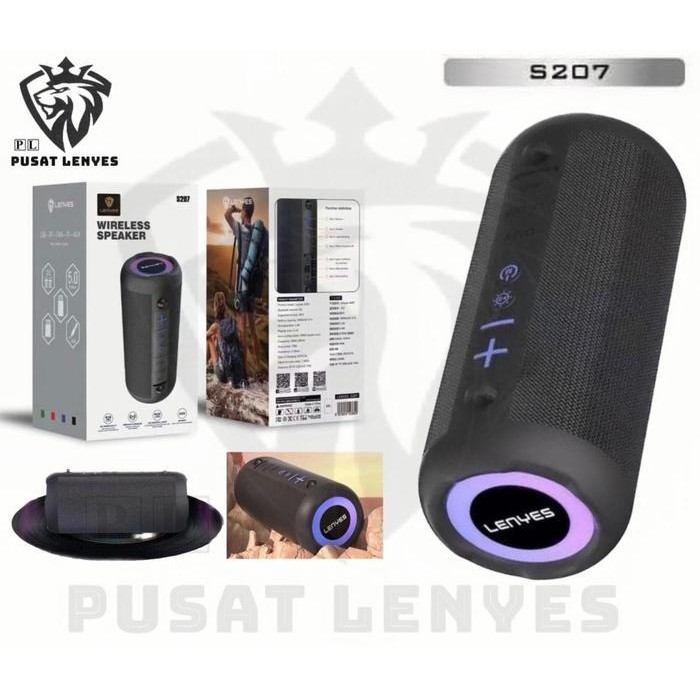 Speaker LENYES S-207 LED Colorfull Lights Wireless Speaker BT RESMI