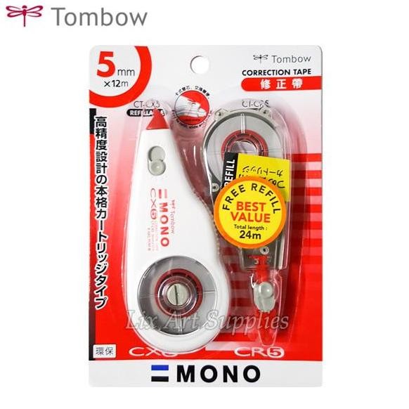 

Tombow Mono Correction Tape 5Mm X 12M + Free Refill (Ct-Cx5Cr5)