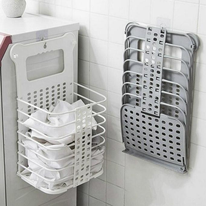 Rak Keranjang Baju Cucian Pakaian Kotor Gantung Tempat Penyimpanan Org