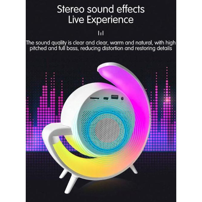 

Jam Meja Alarm Digital LED Speaker Bluetooth Portable Wireless With Colorful Atmosphere Light - SM012 JS