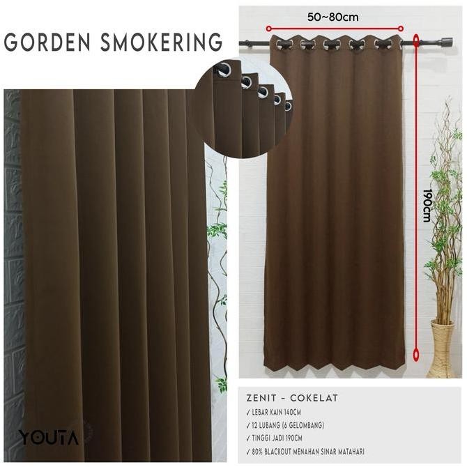 Gorden blackout gordyn minimalis polos coklat