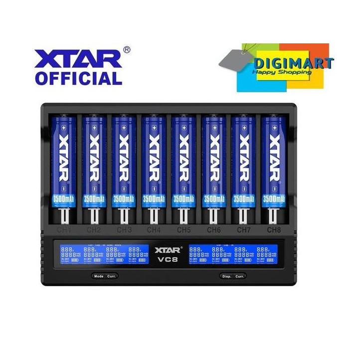XTAR VC8 CHARGER TYPE-C 8X21700 PROTECTED BATTERY CHARGER ORIGINAL DAN TERPERCAYA