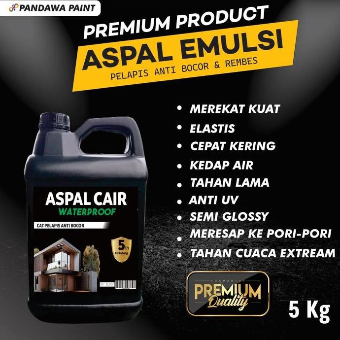 Promo Aspal Cair Anti  Bocor-Aspal Emulsion 5 kg-Cat pelapis anti bocor COD