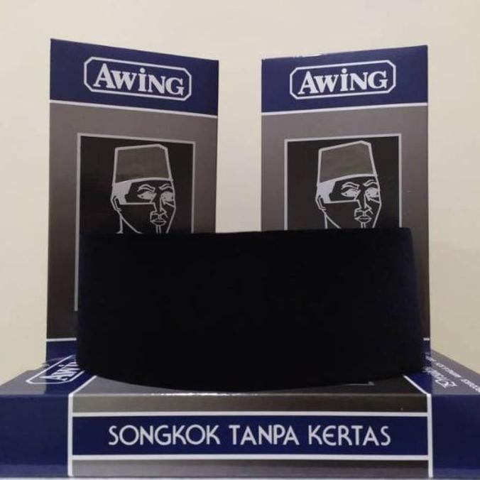 Songkok Awing Kopyah Peci Hitam Polos Merk Awing Original