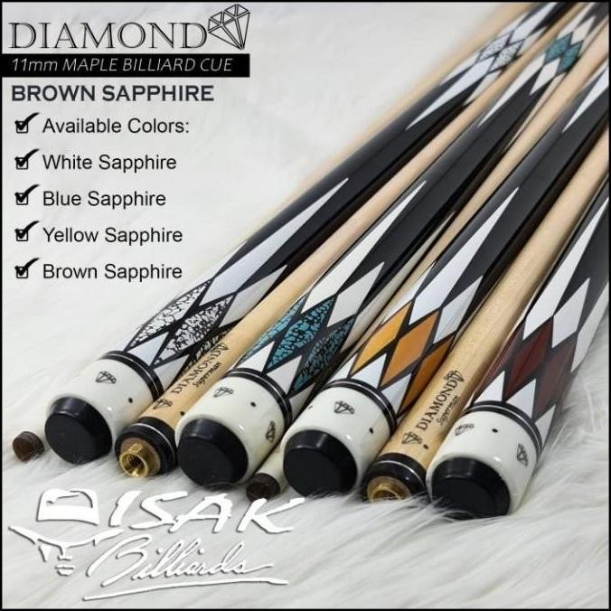 Stok Diamond 11Mm Maple Cue | Brown Billiard Stick Bola Kecil TERBATAS