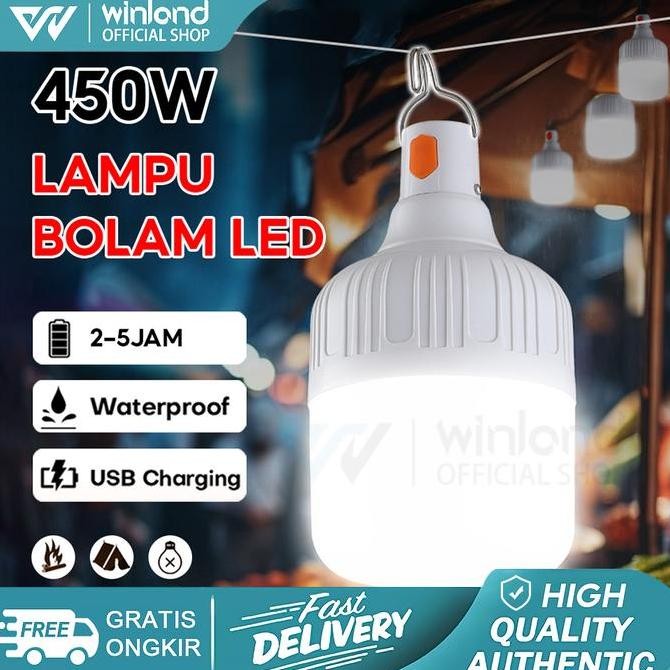[Cod]Winland Lampu Emergency Bulb Led 450W Lampu Camping  Cas 2 Model Led Emergency Tahan Lama
