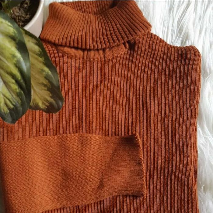 Ysn Sweater Rajut Wanita Turtle Neck Stretch Import