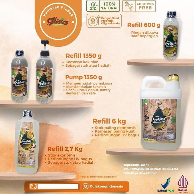 

Baru Gula Singkong Gulakong Oligosakarida Refill 6kg - Pemanis Alami