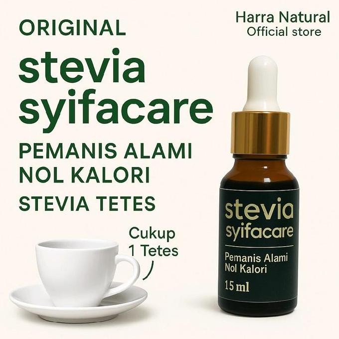 

Baru Stevia Cair Syifacare 15ml - Pemanis Alami Diet Praktis Harra