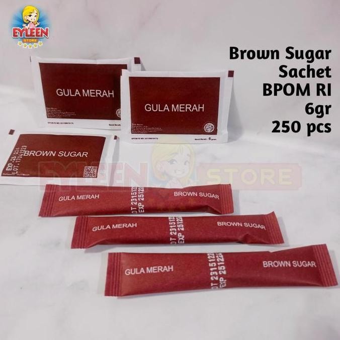 

Baru Brown Sugar Sachet 250pcs - Gula Merah Hotel Ukuran Stick