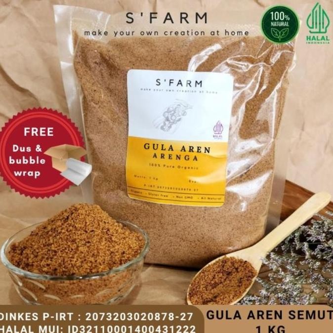 

Baru Gula Semut S'FARM 1Kg - Gula Aren Bubuk Organik Murni