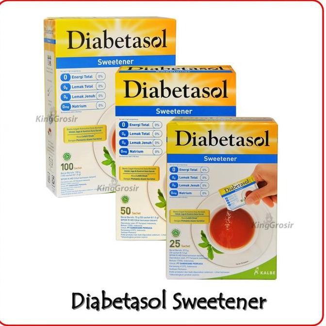 

Baru Diabetasol Sweetener Pengganti Gula - Box 25, 50, 100 Sachet