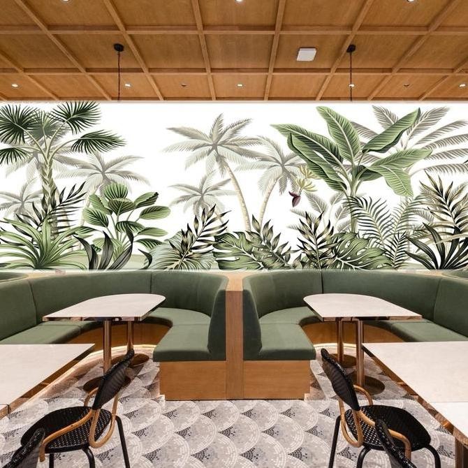 Wallpaper Custom Mural Photo Wall Tropical Daun Monstera