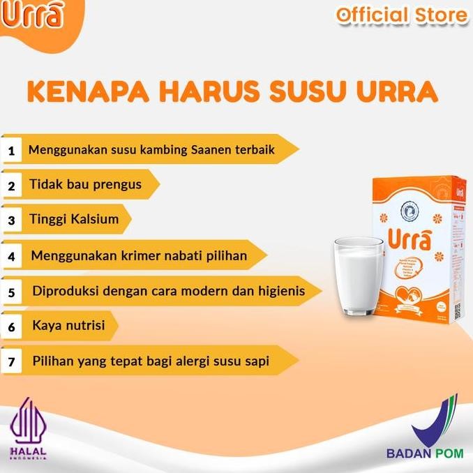 

Promo Susu Urra 4 Box - Susu Kambing Saanen Premium