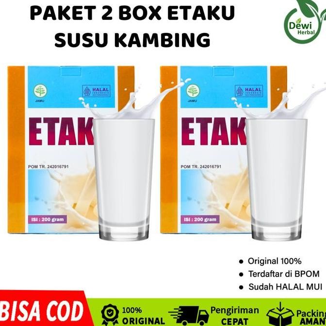 

Murah Paket 2 Box Etaku Original - Susu Kambing Murni Kaya Manfaat Bagi Anak & Dewasa