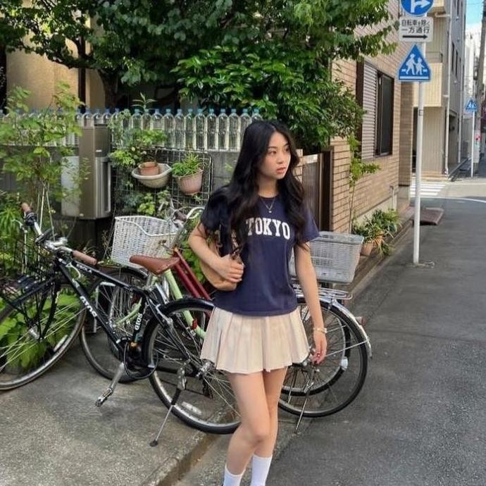 (Allthebest) tokyo baby tee y2k crop top graphic tee downtown vintage 2000s