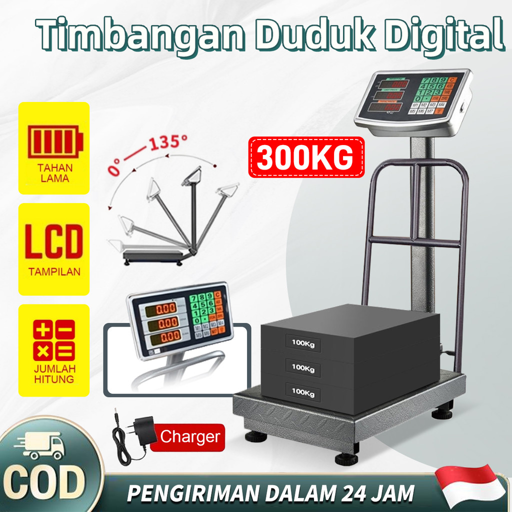 Timbangan Duduk Digital 300 kg / Timbangan Lantai 300 Kg/Single Display Timbangan Duduk Digital 300 