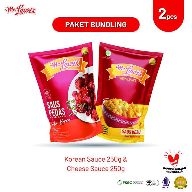 

Tersedia Paket Bundle Mc Lewis Korean Sauce 250gr + Cheese Sauce 250gr