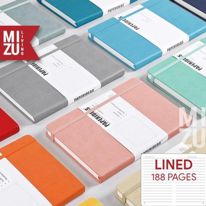 

Tersedia Mizu Paperideas A5 HardCover Notebook 100GSM Paper Bujo Bullet Journal