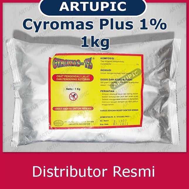 TERBARU CYROMAS PLUS 1KG - OBAT PENGERING KOTORAN & PEMBASMI LALAT LARVA