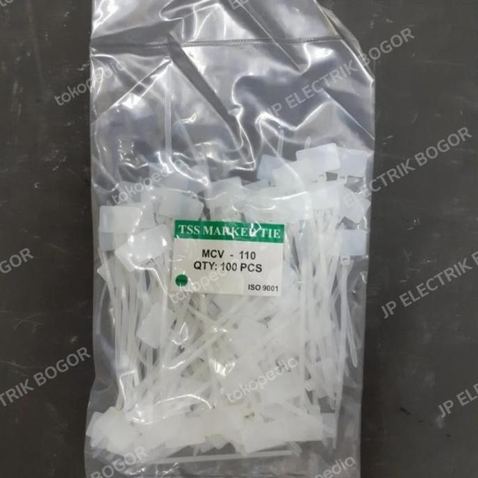 

Diskon! Cable Tie Label KSS MCV-110 2.5 x 100mm Tali Tis Label Nama 10cm