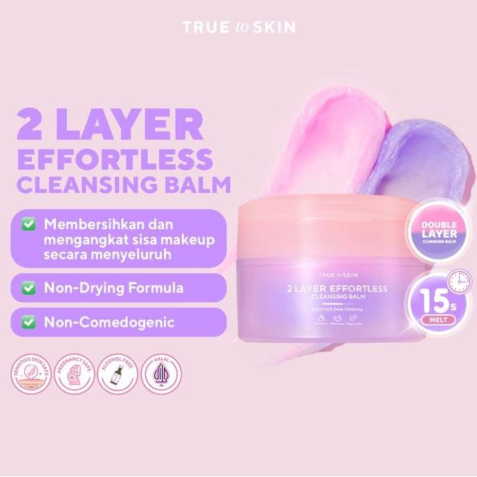 BEBAS ONGKIR - [TRUE TO SKIN x YUPI] 2 Layer Effortless Cleansing Balm