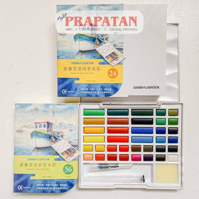 

TERBARU - Simbalion Transparent Watercolor Cakes Set WCK | Cat Air Set