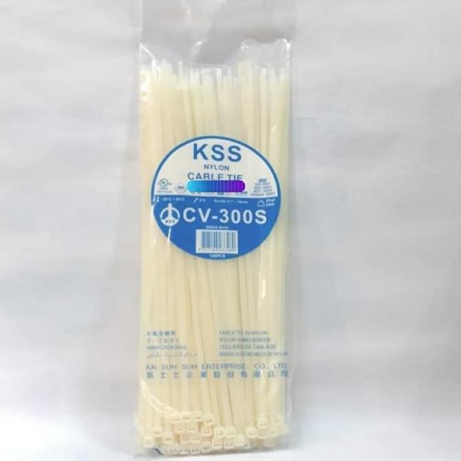 

Diskon! Cable Ties KSS CV-300S 30cm x 4.8mm - Nylon Cable Tie Putih Isi 100pcs