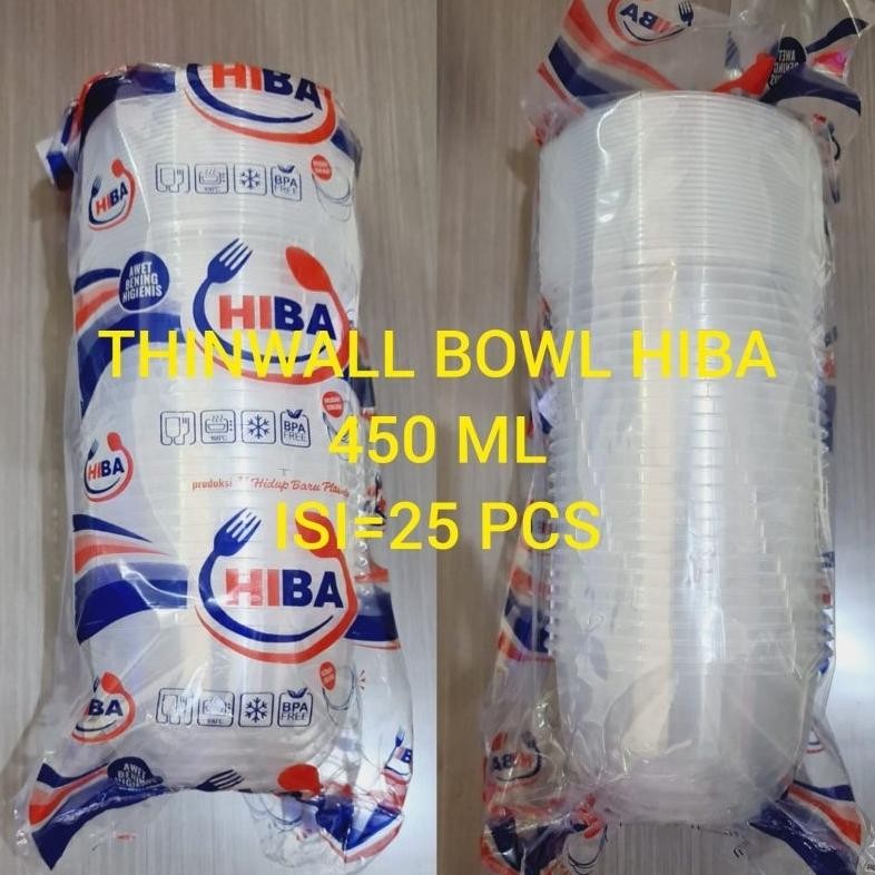 Gratis Ongkir Thinwall Bowl/Food Bowl Hiba  / Mangkuk Cup Plastik Makanan Bubur Puding 300Ml 400Ml 4