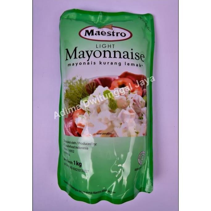 

Tersedia Maestro Light Mayonnaise 1kg - Saus Mayo Rendah Lemak Halal