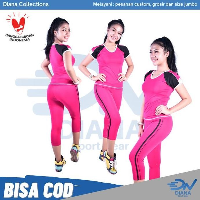 setelan baju senam wanita warna pink | baju aerobik jumbo pink | pakaian olahraga wanita bigsize