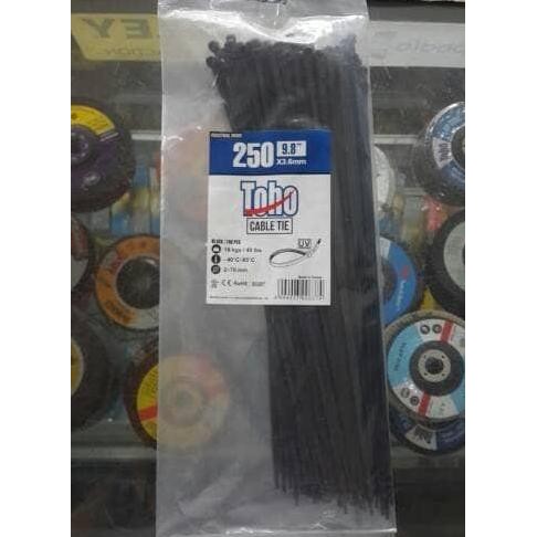 

Diskon! Cable Ties TOHO 3.6mm x 250mm Hitam Putih - Kabel Tali Pengikat Isi 100pcs