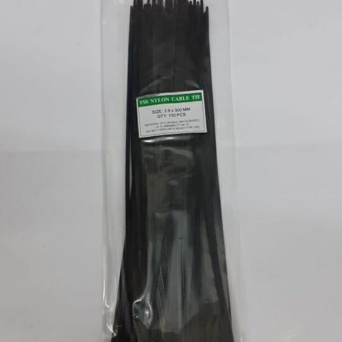 

Diskon! Kabel Ties 30cm Nylon 3.6x300mm Hitam Putih - Cable Tie Isi 100pcs