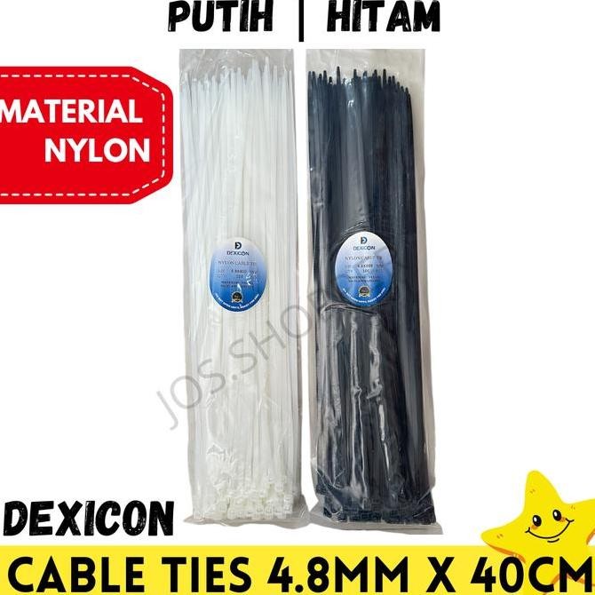 

Diskon! Cable Ties 40cm 4.8 x 400mm Nylon Tali Kabel Isi 100pcs Warna Hitam