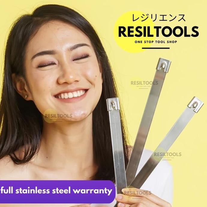 

Diskon! Cable Tie Stainless Steel 19x300mm - Cable Ties Strapping Plat Isi 10pcs