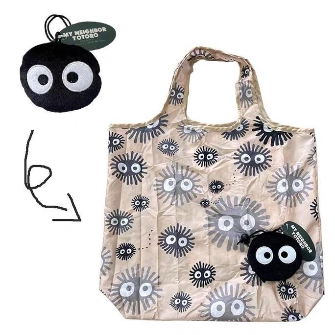 Ghibli Totoro Coal Studio Shopping Tote Bag Tas Belanja Ori