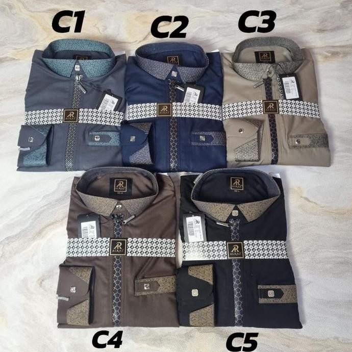 ALRAZ Gamis katun premium Design Syamil Zipper Manset